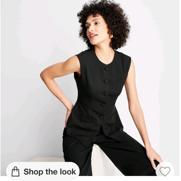 Future Collective × Jeneé Naylor Black Sleeveless Button-Front Waistcoat Size 00 - Picture 3 of 7